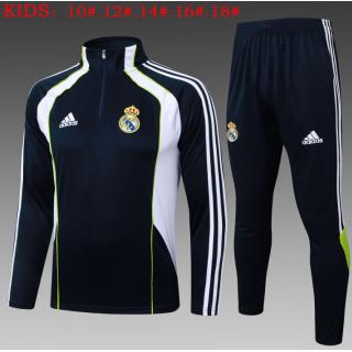 Chándal Real Madrid 2025/26 (Dark Bule with white Half zipper) - NIÑOS